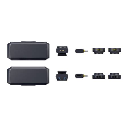 Hollyland LARK M2 Mini Combo - zestaw, bezprzewodowy system audio, 2x mikrofon (odbiorniki: USB-C i 3.5mm TRS, 24-bit, czarny)